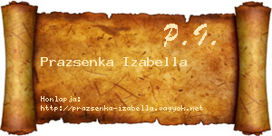 Prazsenka Izabella névjegykártya